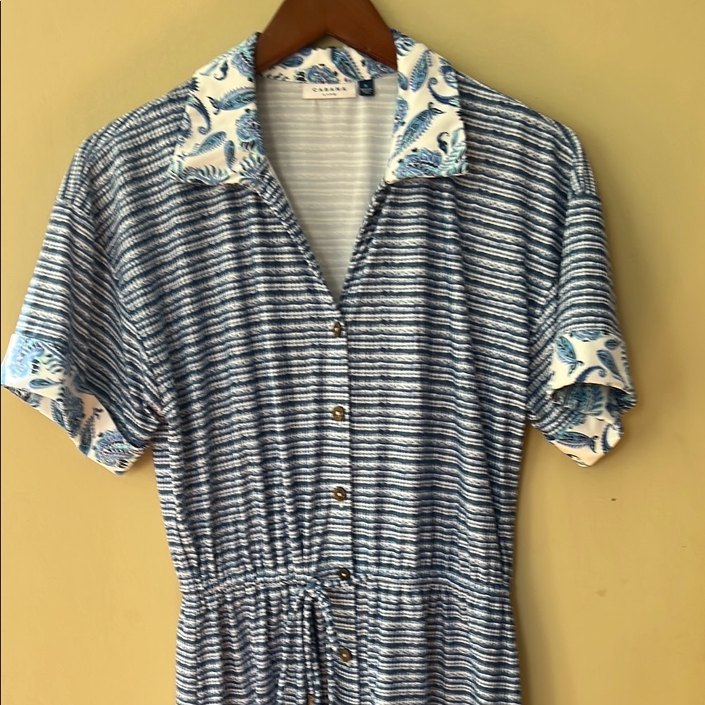 Cabana Life Blue Patterned “Charleston” Shirt Dress S - Picture 7 of 15